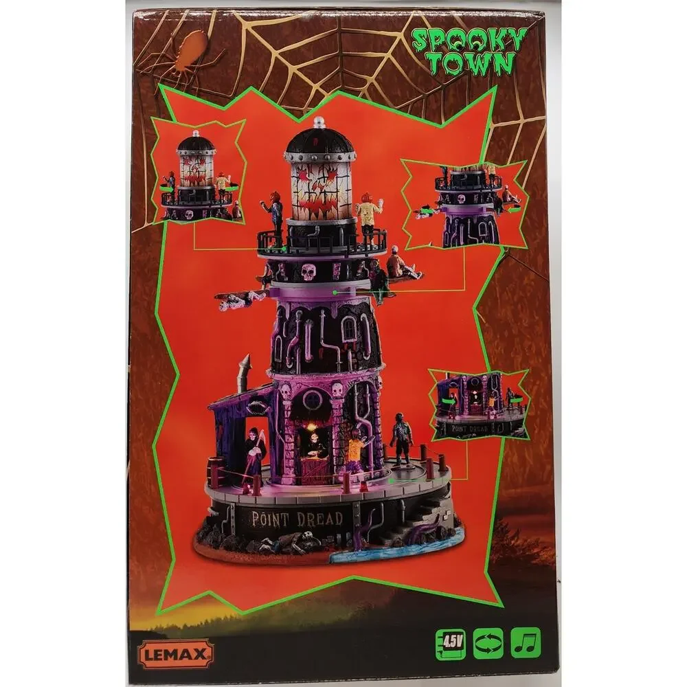 Lemax Spooky Town 2021 Point Dread Lighthouse #15722 Halloween Animated New